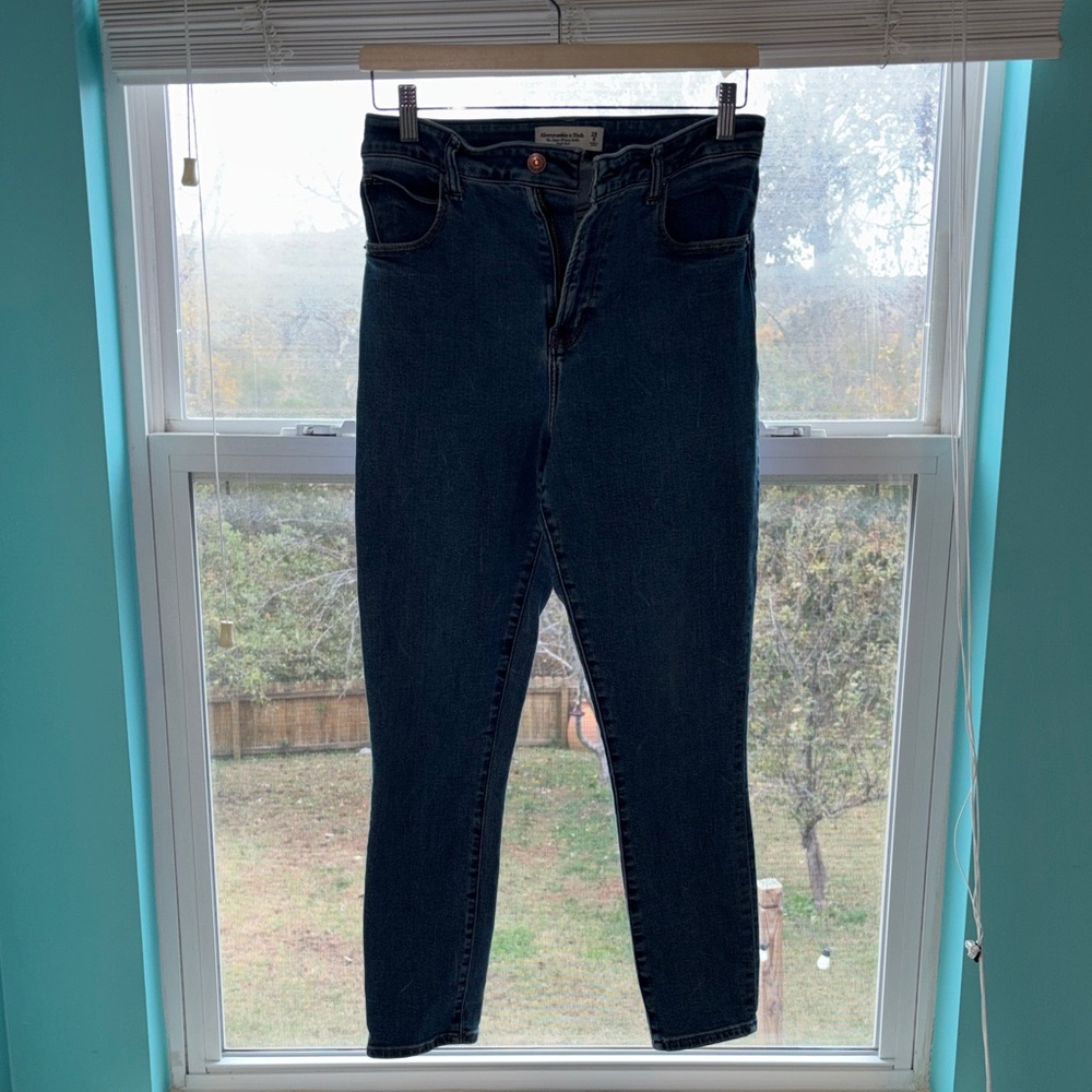 Abercrombie & Fitch The Super Skinny Ankle Dark Blue Women's Jeans